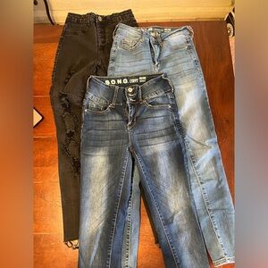 Skinny Jeans, Three Pair, Size 1